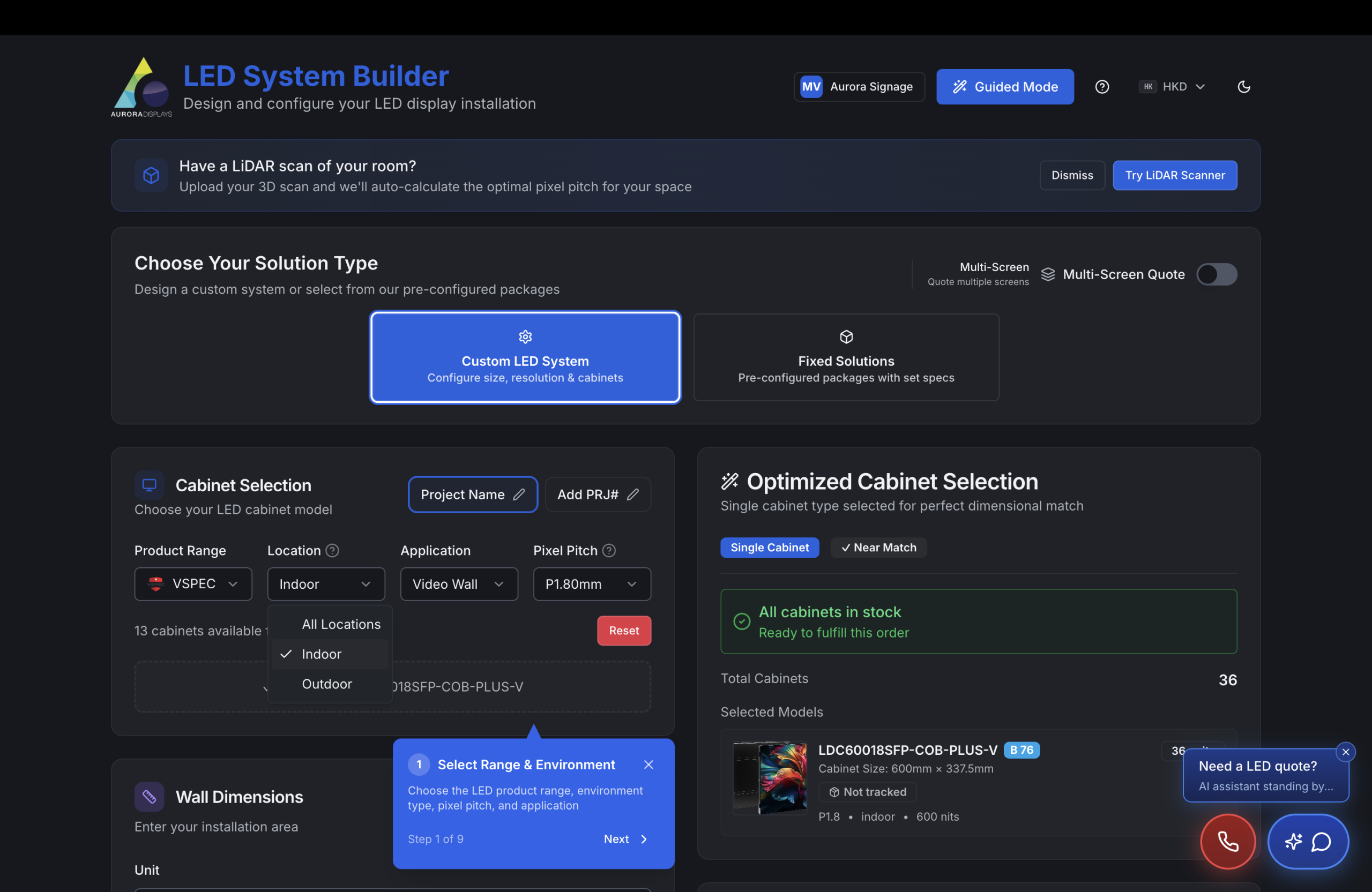 ScreenBuilder — 计算器、3D 预览与箱体优化